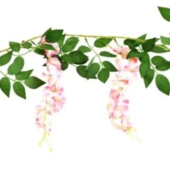 Artificial Wisteria Garland With 20 Solar LEDs 8 Artificial Wisteria Garland With 20 Solar LEDs -Outdoor Garden Store 392927 180cm artificial wisteria garland with 20 warm white solar leds 3