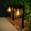 Monaco Solar Powered Post Lights 2pk -Outdoor Garden Store 392976 2 pack monaco solar powered post lights
