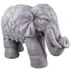 B&M Large Stone Elephant Ornament -Outdoor Garden Store 392981 large decorative stone elephant