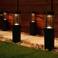 Cambridge Solar Powered Tube Post Lights 6pk -Outdoor Garden Store 392998 cambridge solar powered tube post lights 6pk 2
