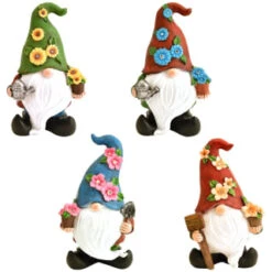 B&M Gonk Gnome Ornament With Solar Flower Hat - Blue -Outdoor Garden Store 393077 gonk gnome ornament with solar flower hat group