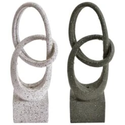 B&M Solar Sculpture With Micro LED - Light Grey -Outdoor Garden Store 393079 solar sculpture with micro leds group