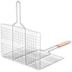 Wooden Handle Burger Griller -Outdoor Garden Store 393102 bamboo handle bbq burger griller 3