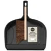 Heavy Duty Dustpan & Bassine Brush Set - Black -Outdoor Garden Store 393245 heavy duty dustpan and bassine brush set black