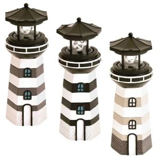 B&M Lighthouse Ornament With Rotating Solar Light - Grey 5 B&M Lighthouse Ornament With Rotating Solar Light - Grey - Image 3