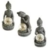 B&M Assorted Sitting Solar Buddha Garden Ornament -Outdoor Garden Store 393441 sitting buddha garden ornament with solar crackle ball group