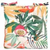 B&M Luxury Seat Pad - White Tropical Print -Outdoor Garden Store 393564 luxury shower resistant seat white tropical print