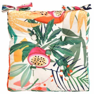 B&M Luxury Seat Pad - White Tropical Print 3 B&M Luxury Seat Pad - White Tropical Print