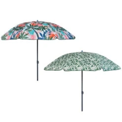 B&M Superbloom Sun Printed Parasol 1.8m - Leaf -Outdoor Garden Store 393761 superbloom sun 1 8m printed parsasol group
