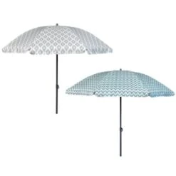 B&M Ocean Air Printed Parasol 1.8m - Geo -Outdoor Garden Store 393762 ocean air 1 8m printed parsasol group