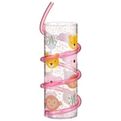 B&M Little Safari Animal Tumbler & Straw (Assorted) -Outdoor Garden Store 394235 kids animal tumbler and straw animals pink