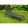 Vancouver Premium 3 Position Folding Relaxer Bed - Black 1 Vancouver Premium 3 Position Folding Relaxer Bed - Black -Outdoor Garden Store 395731 vancouver premium 3 position folding relaxer bed