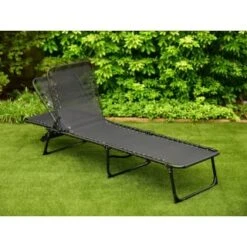 Vancouver Premium 3 Position Folding Relaxer Bed - Black -Outdoor Garden Store 395731 vancouver premium 3 position folding relaxer bed 2