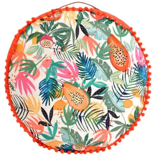 B&M Large Round Shower Resistant Cushion With Bobble Trim 59 X 10cm - Multicolour 3 B&M Large Round Shower Resistant Cushion With Bobble Trim 59 X 10cm - Multicolour