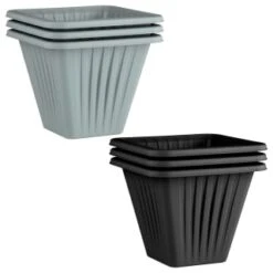 Square Planter 3pk - Black -Outdoor Garden Store 397062 397063 3 pack square planters group