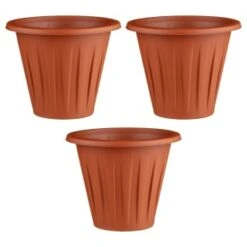 Terracotta Round Planters 3pk 7 Terracotta Round Planters 3pk -Outdoor Garden Store 397064 3 pack terracotta round planters group