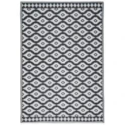 B&M Large Outdoor Rug 1.2 X 1.8m - Black 7 B&M Large Outdoor Rug 1.2 X 1.8m - Black -Outdoor Garden Store 397836 rug black aztec 1 2x1 8m